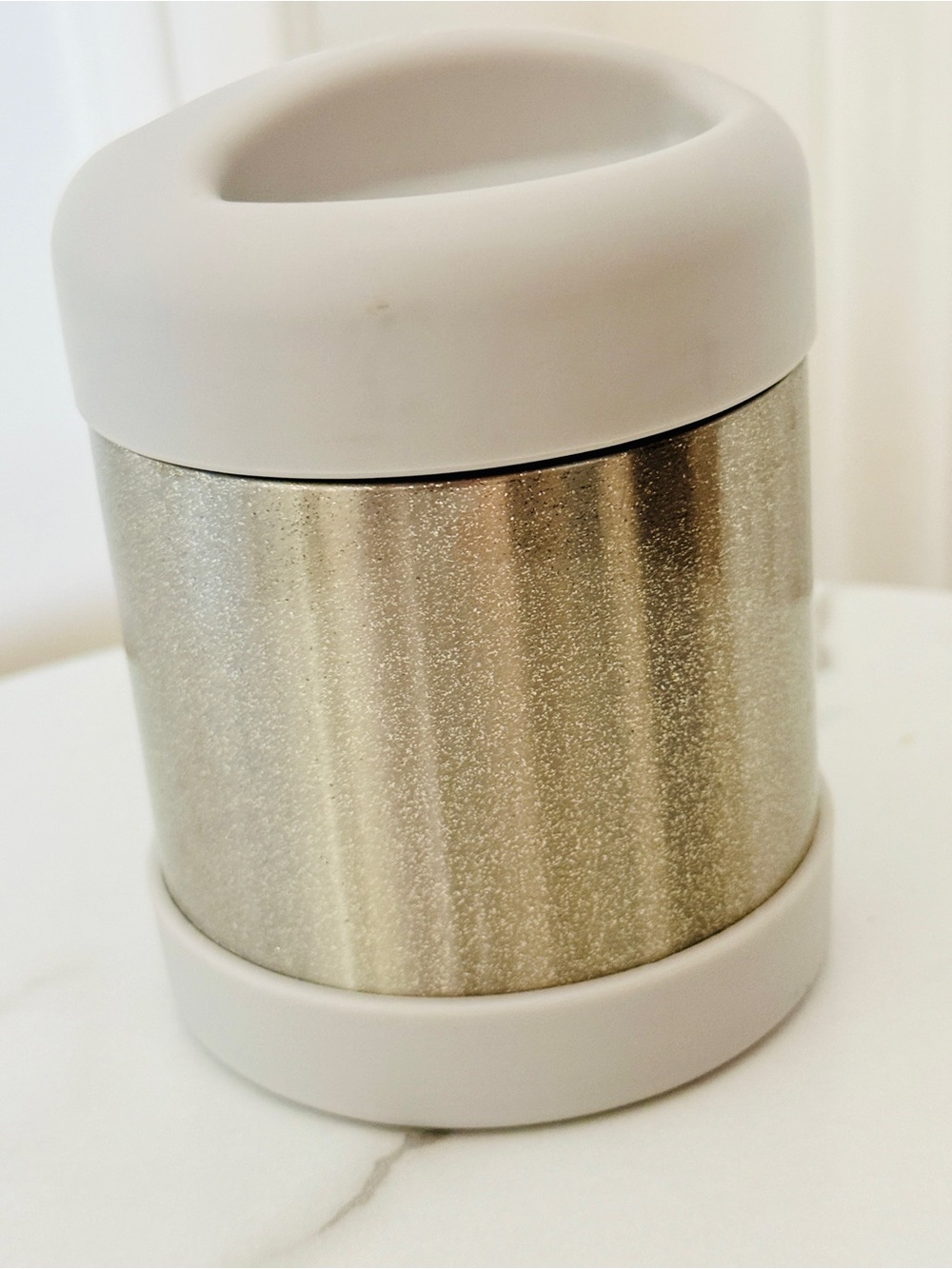 Pottery Barn Kids- Stainless Steel Insulated Jar with Lid Silver Body